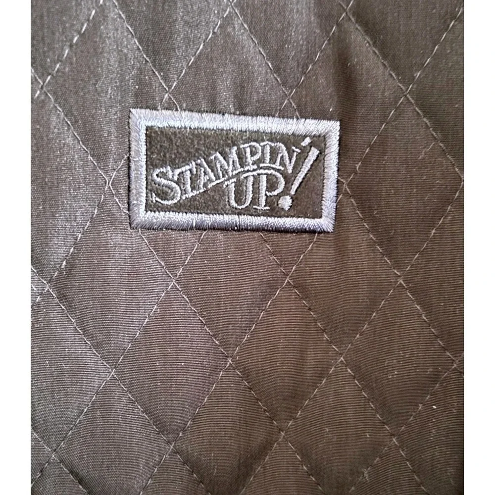 Stampin' Up Vantage‎ Quilted Jacket Women's Medium Black Full Zip Lightweight